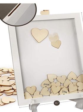 婚礼气氛台爱心摆件婚庆派对装饰签到摆饰家居diy手绘心形工艺品