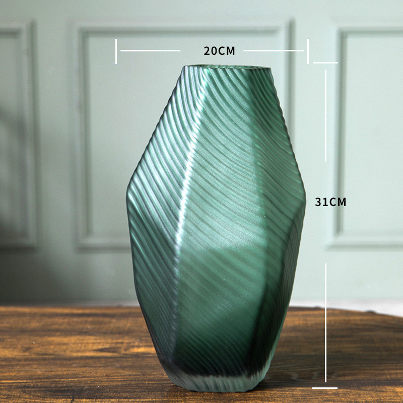 玻璃花瓶工艺品摆件几何欧式客厅餐桌插花器家居样板间装饰批发