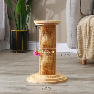 乐吱吱猫爬架实木剑麻猫抓板批发抓柱一体式板柱子跳台架子猫抓柱