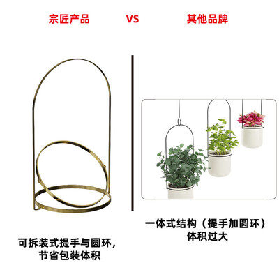 悬挂花盆铁艺挂架吊多肉陶瓷园艺盆吊篮盆栽花架壁挂花盆现货批发