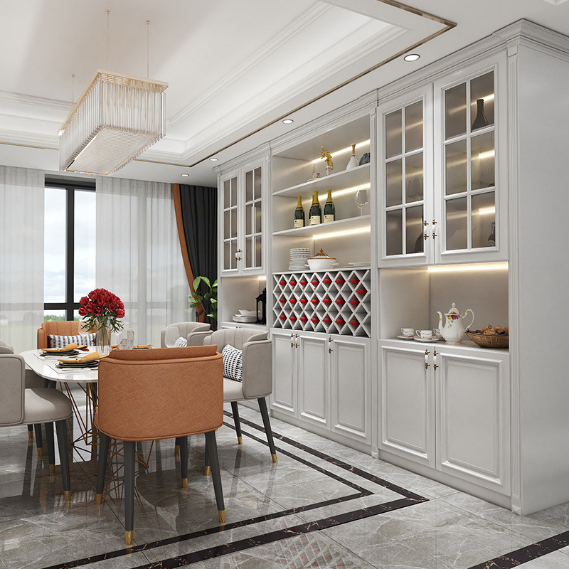 热销餐边柜整体全铝酒柜蜂窝铝储物柜铝合金工艺衣柜橱柜玄关储物