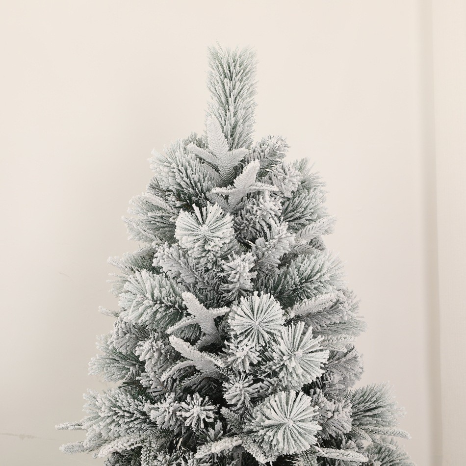 2024年热销pe松针混合落雪植装饰装饰圣诞树圣诞节绒源头厂家