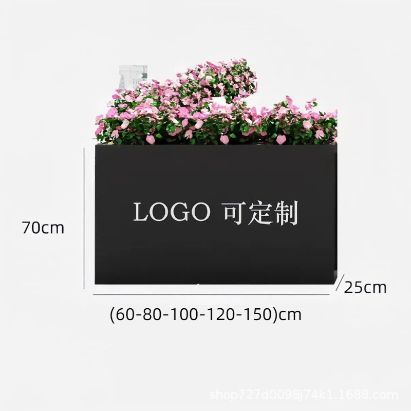 简约铁艺组合花箱商场商业街庭院酒店广场围栏隔断不锈钢花箱花坛