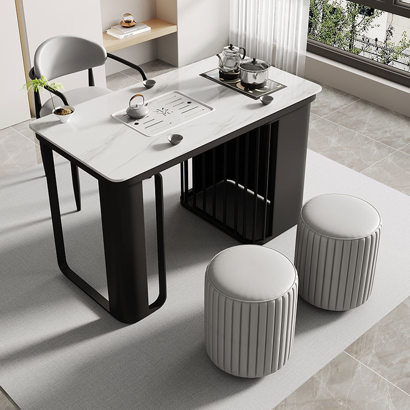 热销轻奢极简阳台茶桌椅组合岩板茶艺功夫泡茶桌几家用小茶台现代