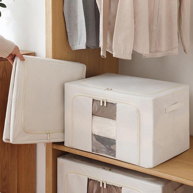 衣服收纳折叠家用布艺衣物袋箱子百纳箱储物盒筐衣柜分层整理