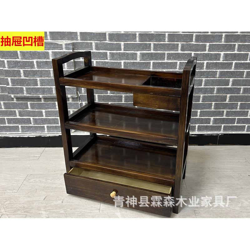 菜架多层火锅店专用厨房架子菜品层架饭店商用摆蔬菜盘实木置物放