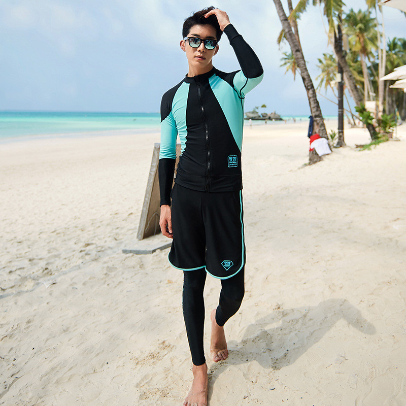 厂家直销潜水服女分体长袖水母衣冲浪浮潜服男防晒情侣套装运动