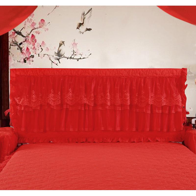 jz05夹棉加厚床头罩蕾丝花边实木软包床头套公主风保护套防尘罩防
