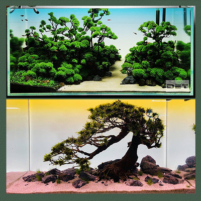 det彩色鱼缸背景灯板led灯网红装饰水族水族草缸简约现代图贴纸新