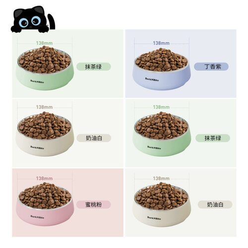 宠物食具猫碗304不锈钢慢食碗barknbite防打翻批发大型犬粮狗盆中