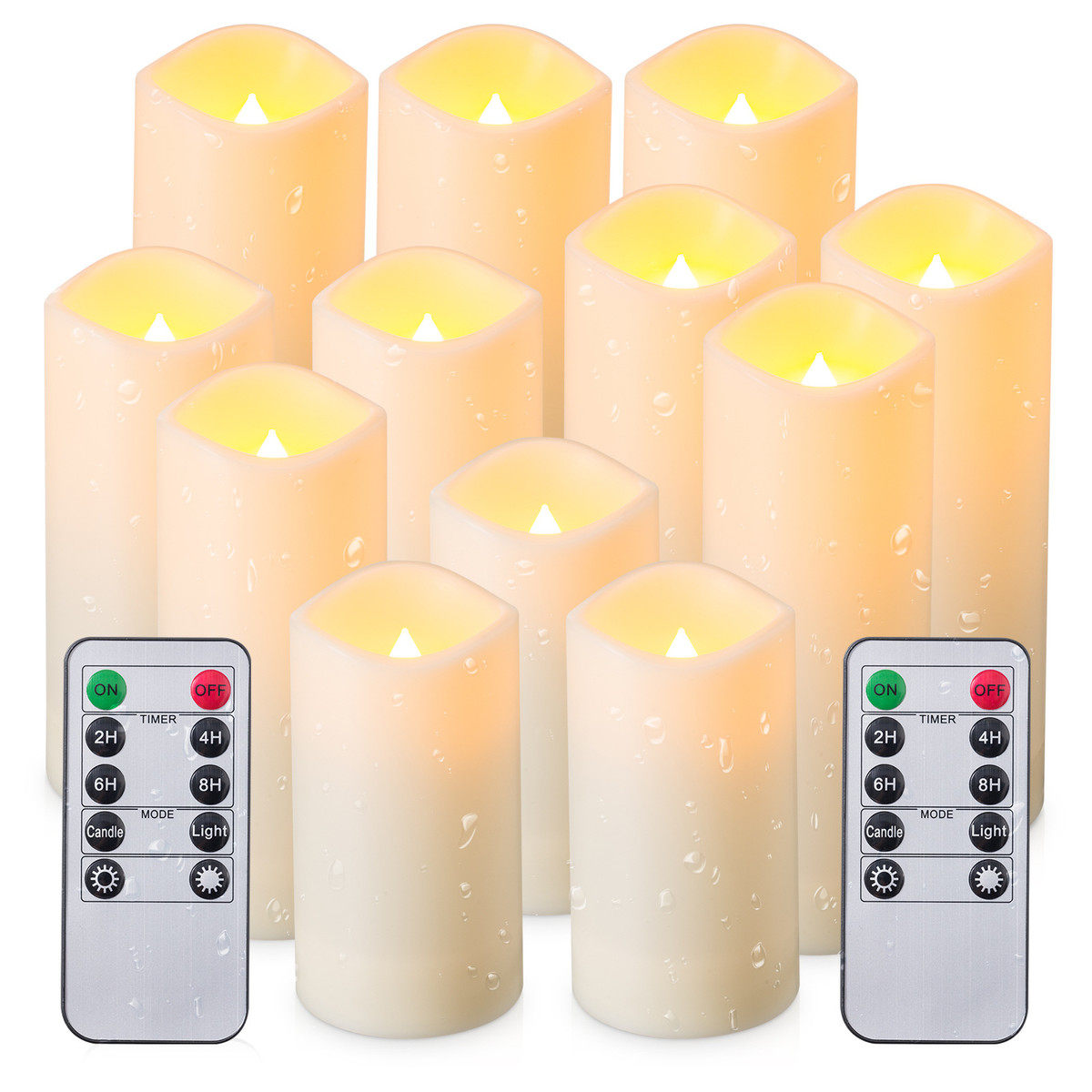 led10键火焰防水电子蜡烛灯仿真遥控无烟防水小众高级感