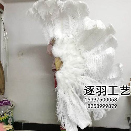 半径1米特大号酒吧羽毛扇子鸵鸟夜店舞台肚皮舞走秀表演羽毛扇子