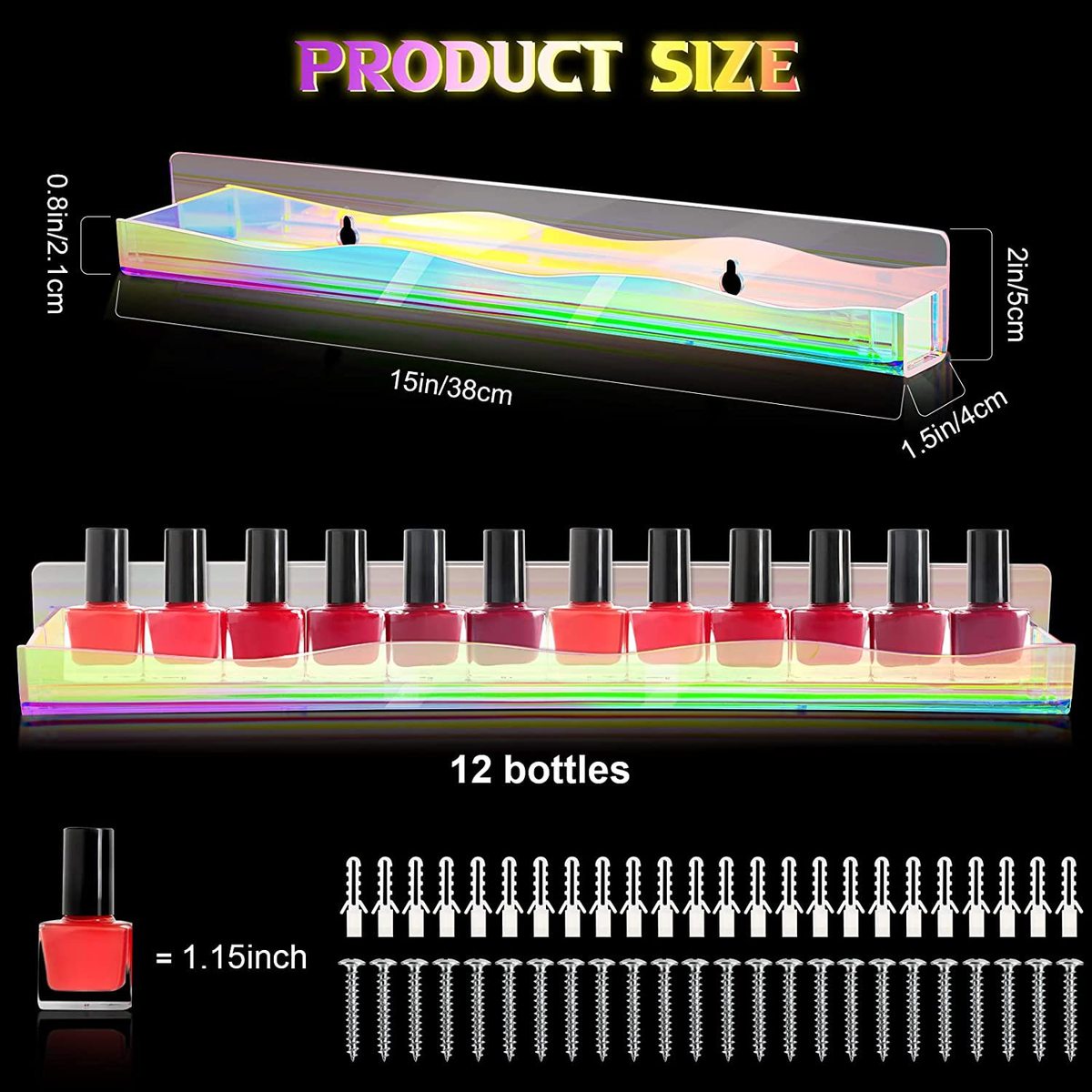 炫彩亚克力搁板墙上置物架展示架书架亚克力墙壁挂架墙上收纳架