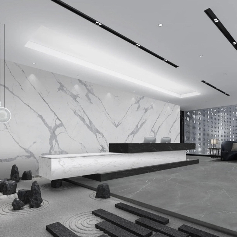 雪花白简约白色大理石现代轻奢楼梯踏步板台面桌面窗台石材