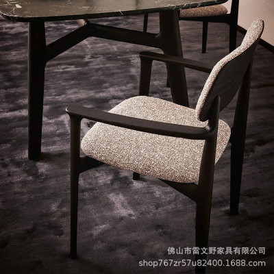 意式餐椅实木白蜡木现代简约家用设计师北欧新中式风靠背椅子