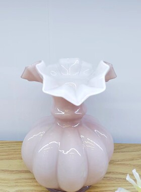 创意玻璃花瓶中古高级芬顿装饰花器餐桌插花琉璃复古南瓜玻璃花瓶