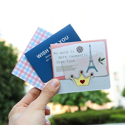 小贺可爱迷你清新小卡片卡通韩版卡s656迷你中秋节日通用祝福卡