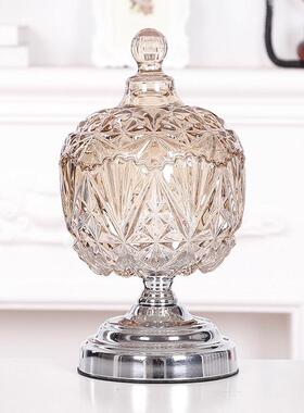 简约现代玻璃糖罐欧式轻奢时尚家居客厅茶几餐桌家用软装装饰摆件