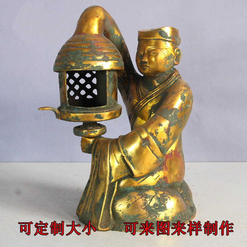鎏金青铜器长信宫灯古代仿古宫灯摆件古玩工艺品婚庆道具饰品