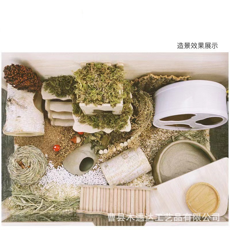 木质仓鼠笼子透明亚克力大用品实木侏儒金丝熊造景别墅窝四季通用