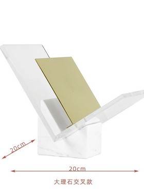 亚克力轻奢工艺品摆件大理石底座金属北欧书架家居软装饰品批发