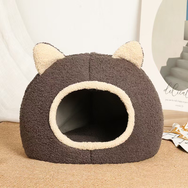 狗窝猫窝四季通用秋冬季半封闭式猫咪垫子小猫屋睡觉猫窝冬季保暖