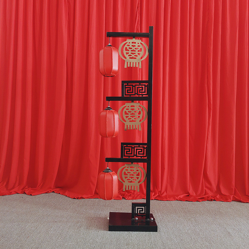 中国风舞台布置中式婚礼三联灯笼婚庆汉唐宫灯新中式屏风路引道具