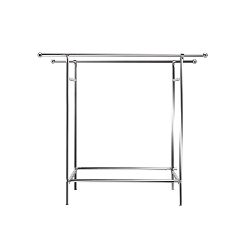 不锈钢双杆落地衣架折叠伸缩式晒衣架室内外晾衣架家用阳台晾衣杆