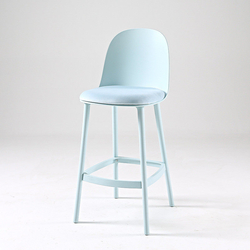 北欧设计师吧台椅户外轻奢塑料吧椅拆装网红酒吧现代简约高脚凳子