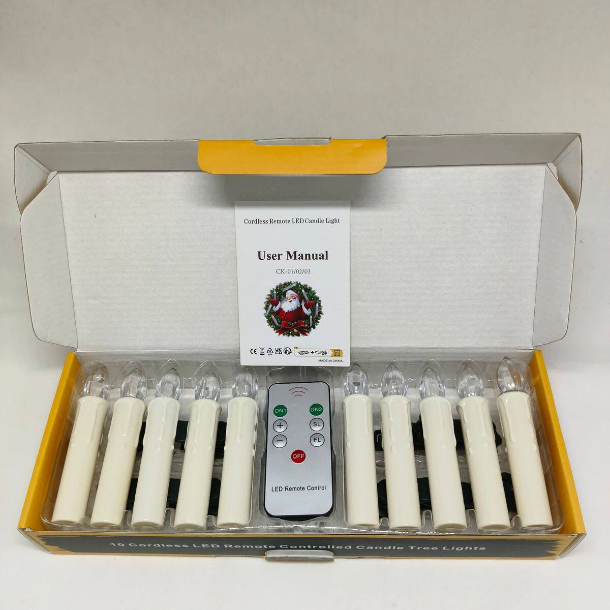 led电子蜡烛灯遥控暖白光塑料仿真流泪杆蜡圣诞树灯夹子