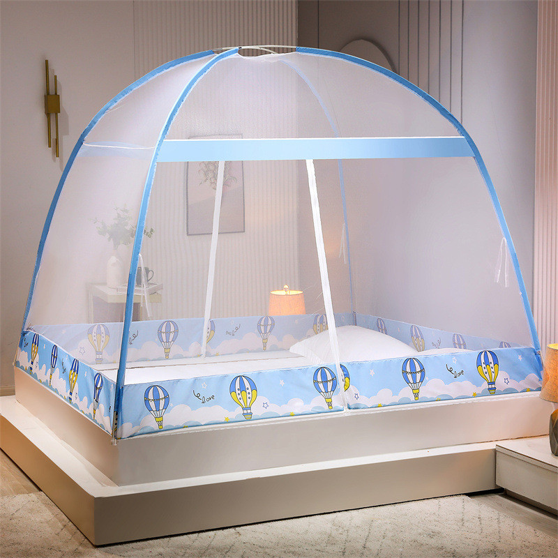 床蒙古包蚊帐1米5免安装加密全包防摔拉链a类家用1米8床折叠宿舍