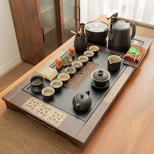 家用客厅办公烧水壶防烫一体功夫整套 全自动大号茶盘茶台茶具套装