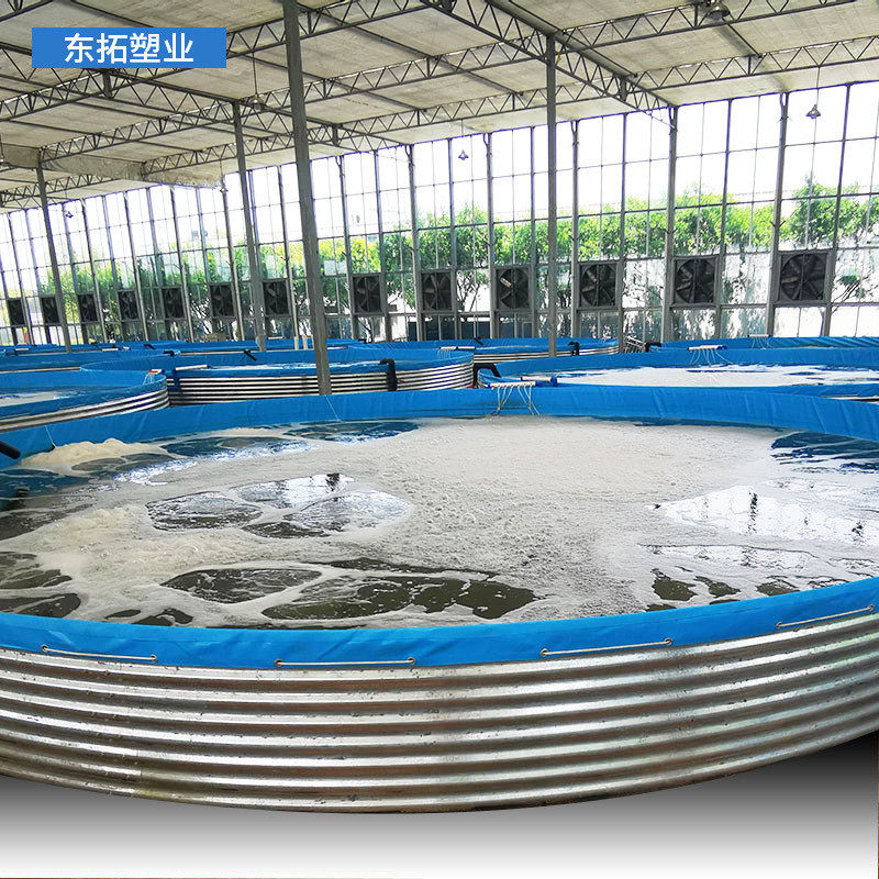 高密度帆布鱼池大型户外镀锌板帆布水池刀刮仓蓄水池铁布养鱼水箱