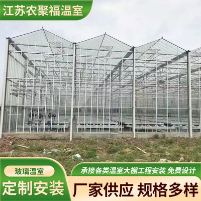 厂家智能采光玻璃连栋大棚保温玻璃大棚骨架安装农业生态展览大棚