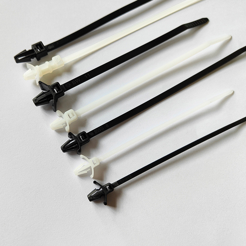 易穿插钣金用插销式扎带白色牢固性好汽车行业用插销式尼龙扎带