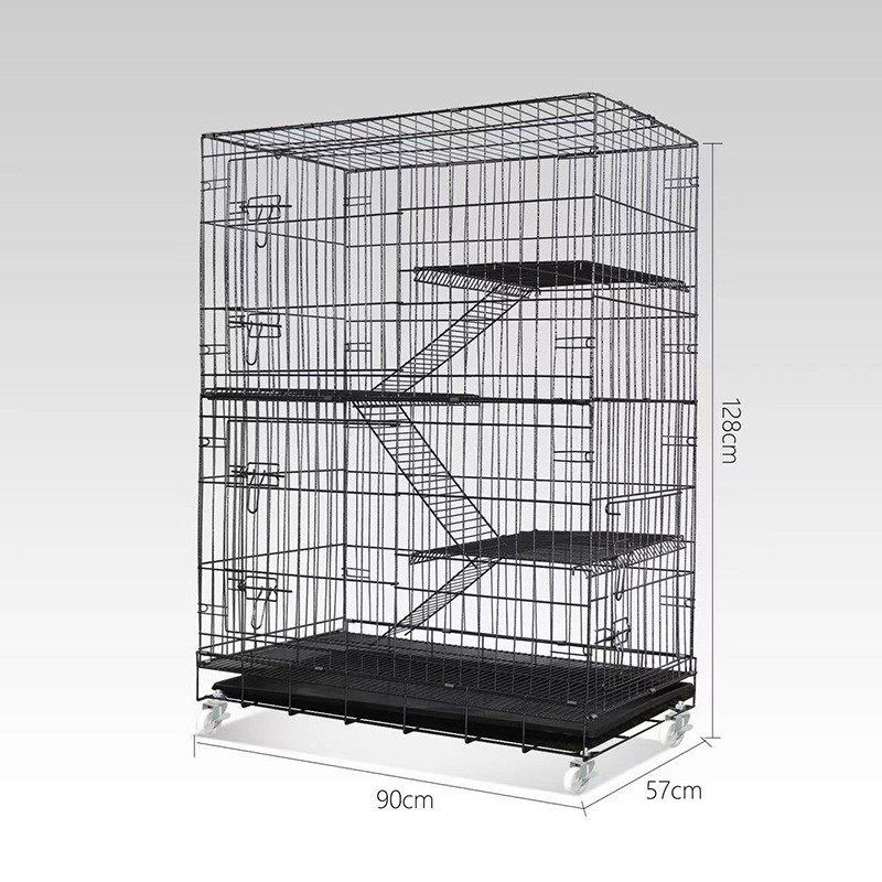 猫笼可折叠宠物笼猫笼加粗猫别墅三层笼中猫笼铁自由空间猫笼子