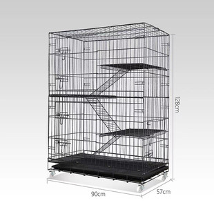 猫笼可折叠宠物笼猫笼加粗猫别墅三层笼中猫笼铁自由空间猫笼子