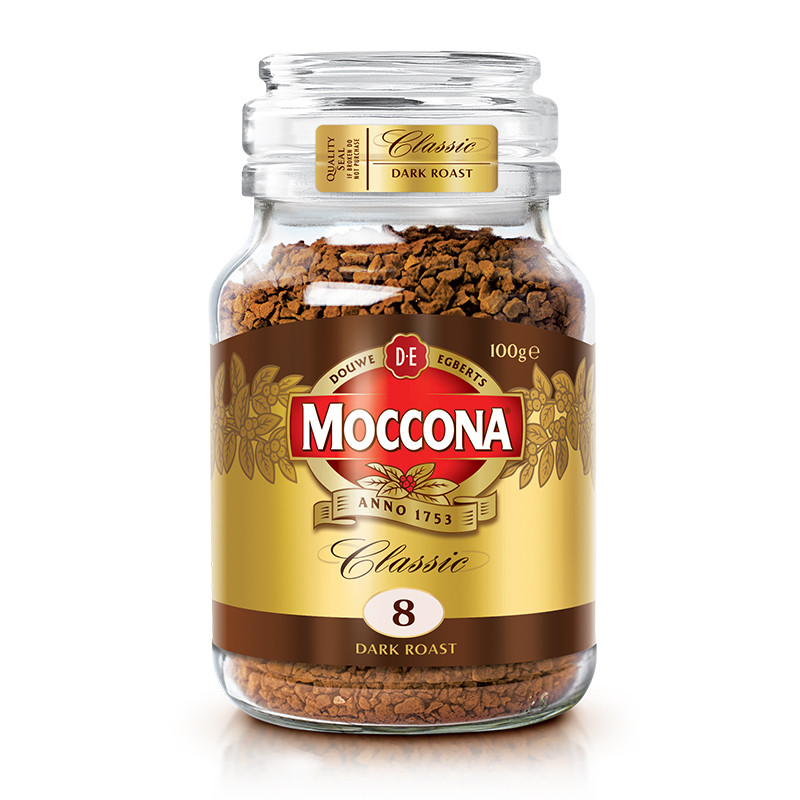 新货Moccona摩可纳8号100g/200g中度烘焙榛果焦糖黑咖啡无蔗糖