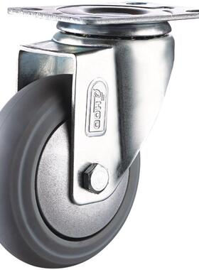 中型人造胶静音刹车脚轮tpr万向轮丝杆脚轮易推防锈轮带无痕