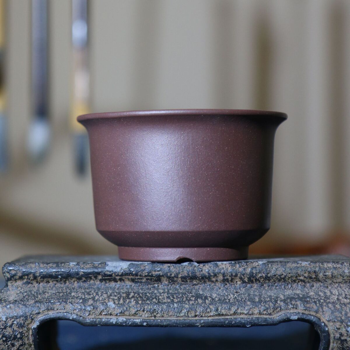 宜兴紫砂花盆底槽清老紫泥孙手工制伟盆名家盆微型盆掌上盆景盆