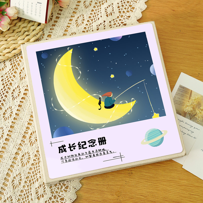 diy覆膜相册本纪念册大容量宝宝自粘贴式手工成长照片6寸收纳影集