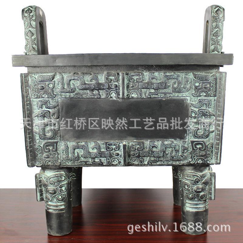 宇卓铜器纯铜鼎黄铜鼎方鼎四家居装饰工艺品摆件