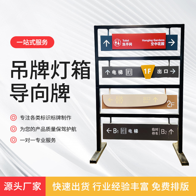地下停车库商场指引吊牌灯箱导向牌镂空悬挂双面指示牌发光出入口