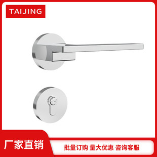 黑色家用电涌铝合金机械门锁卧室工程静音磁吸分体锁锁执守木门