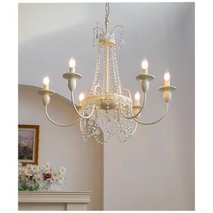 美式奶油客厅吊灯怀旧餐厅灯高档设计师水晶复古风法式主卧室灯饰