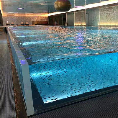 尺寸透明亚克力无框泳池超大型无边际游泳池透明大型高玻璃游泳馆