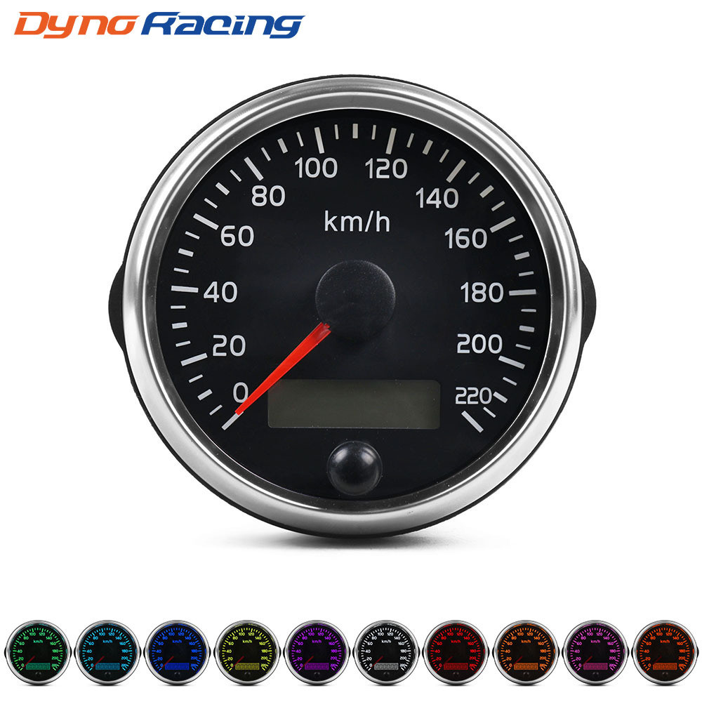 汽车改装85MM车速表里程表二合一LCD仪表汽车速度表220km/h