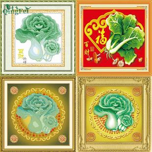 青飞5D精准白菜百财纳福百财十字绣财源广进如意生意兴有隆钻石画