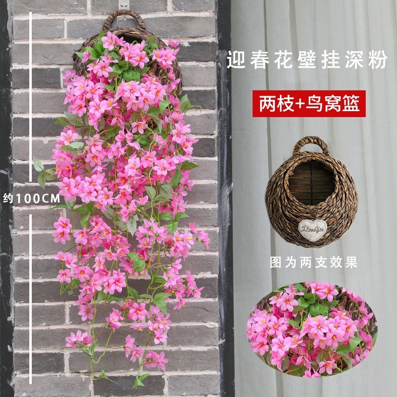 发廊墙面装饰花客厅挂件壁金钟柳餐厅美发店铺墙上遮挡免打孔