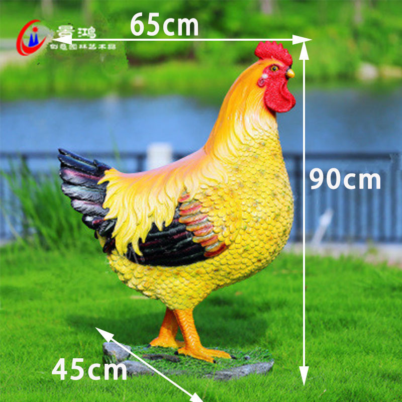 动物仿真大公母鸡摆件花园林庭院户外公鸡模型农场树脂玻璃钢雕塑